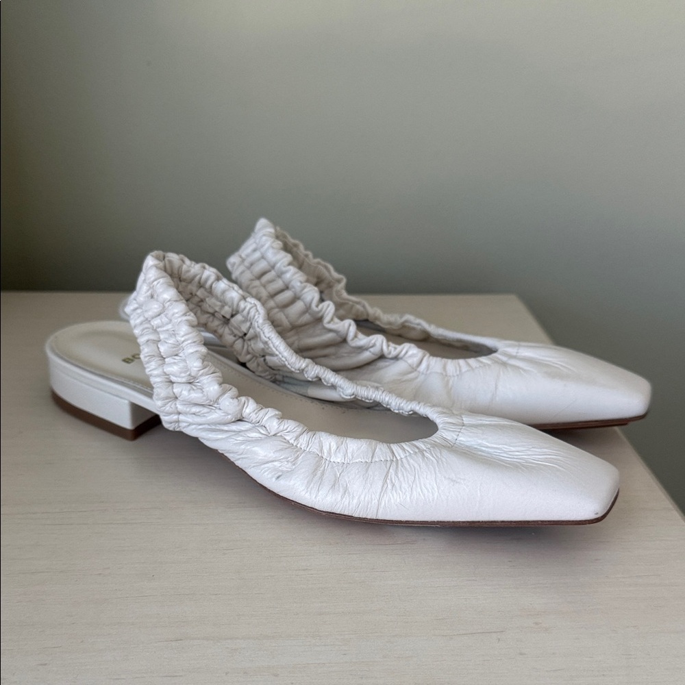 Hugo BOSS Liza Leather Slingback Scrunch Sandal Size 37